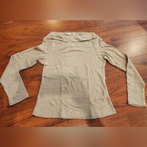 LNA Off-the-Shoulder Beige Sweater